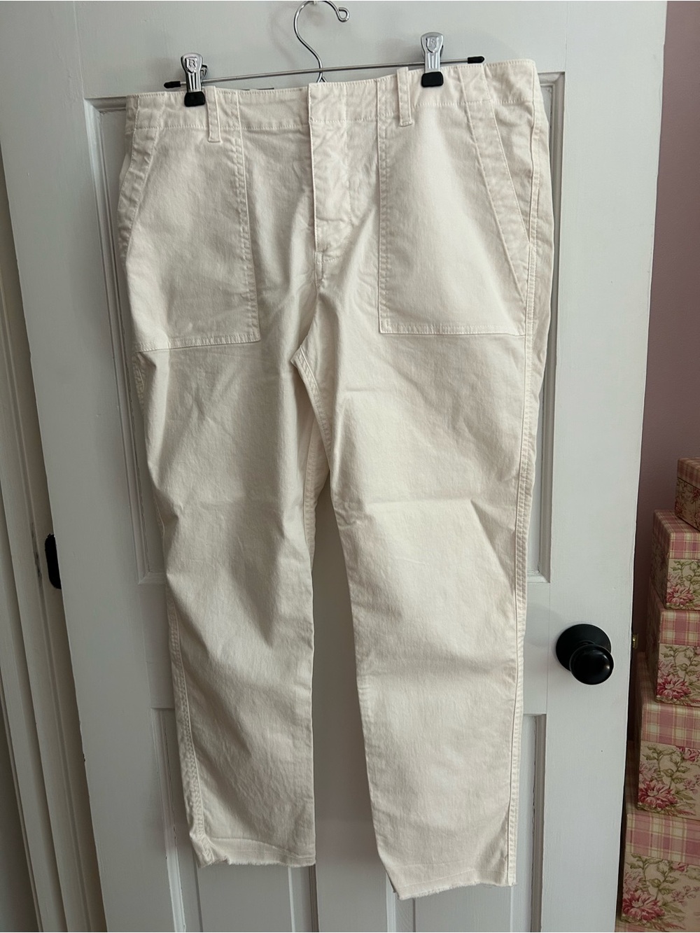 Nili Lotan Cream Cotton Chinos